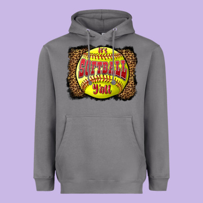 It's Softball Y'all Heavyweight Hoodie Designed By Lillyallendesigns
