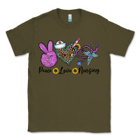 Army Green peace love nursing Classic Tee - CowhideDigitalArt