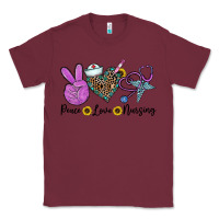 Burgundy peace love nursing Classic Tee - CowhideDigitalArt