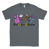 Charcoal Heather peace love nursing Classic Tee - CowhideDigitalArt