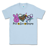 Dusty Blue peace love nursing Classic Tee - CowhideDigitalArt