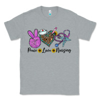 Heather Grey peace love nursing Classic Tee - CowhideDigitalArt