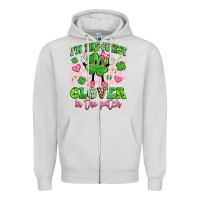 Dove Grey i'm the cutest clover in the patch Zipper Hoodie - Artiststas