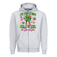 Heather Grey i'm the cutest clover in the patch Zipper Hoodie - Artiststas