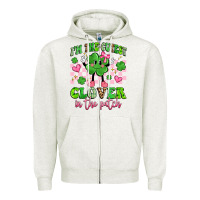 Oatmeal Heather i'm the cutest clover in the patch Zipper Hoodie - Artiststas