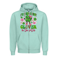 Seafoam i'm the cutest clover in the patch Zipper Hoodie - Artiststas