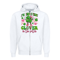 White i'm the cutest clover in the patch Zipper Hoodie - Artiststas