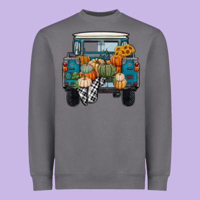 Heavyweight Sweatshirt Fall Pumpkin Farm Truck