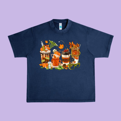 Fall Nurse Coffee Cups Urban Heavy Tee Designed By Texasbilliewilder