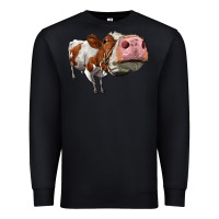 Black cute simmental cow Premium Sweatshirt - LillyAllenDesigns