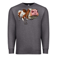 Charcoal Heather cute simmental cow Premium Sweatshirt - LillyAllenDesigns