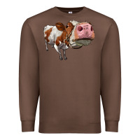 Chestnut cute simmental cow Premium Sweatshirt - LillyAllenDesigns