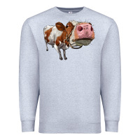 Heather Grey cute simmental cow Premium Sweatshirt - LillyAllenDesigns