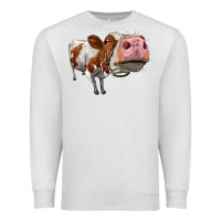 Oatmeal Heather cute simmental cow Premium Sweatshirt - LillyAllenDesigns