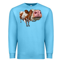 Ocean Blue cute simmental cow Premium Sweatshirt - LillyAllenDesigns