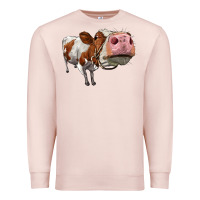 Pale Pink cute simmental cow Premium Sweatshirt - LillyAllenDesigns