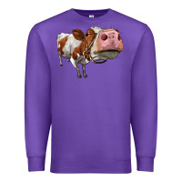 Purple cute simmental cow Premium Sweatshirt - LillyAllenDesigns