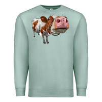 Seafoam cute simmental cow Premium Sweatshirt - LillyAllenDesigns