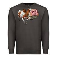 Smoke cute simmental cow Premium Sweatshirt - LillyAllenDesigns