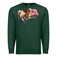 Sports Green cute simmental cow Premium Sweatshirt - LillyAllenDesigns