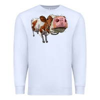 White cute simmental cow Premium Sweatshirt - LillyAllenDesigns