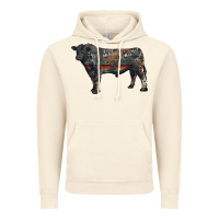 Vintage Artic black angus bull with western patterns Vintage Hoodie - RanaPortraitStore