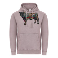 Vintage Zinc black angus bull with western patterns Vintage Hoodie - RanaPortraitStore