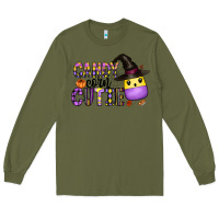 Army Green Candy Corn Cutie Long Sleeve Tee - CowhideDigitalArt