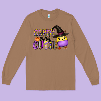 Candy Corn Cutie Long Sleeve Tee Designed By Cowhidedigitalart