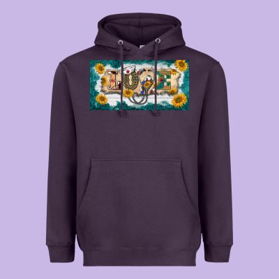 Western Love Nurse License Plate Template Heavyweight Hoodie Designed By Barkaloodesign