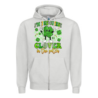 Dove Grey i'm the cutest clover in the patch artiststas Zipper Hoodie - Artiststas