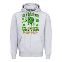 Heather Grey i'm the cutest clover in the patch artiststas Zipper Hoodie - Artiststas