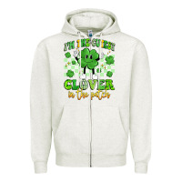 Oatmeal Heather i'm the cutest clover in the patch artiststas Zipper Hoodie - Artiststas