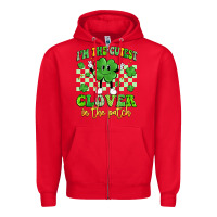 Red i'm the cutest clover in the patch artiststas Zipper Hoodie - Artiststas