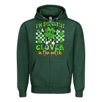 Sports Green i'm the cutest clover in the patch artiststas Zipper Hoodie - Artiststas
