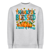 Heather Grey Thankful blessed and kind of a mess Heavyweight Sweatshirt - RanaPortraitStore