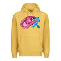 Antique Gold cowboy hat and cancer ribbon Premium Hoodie - AdoDesignShop