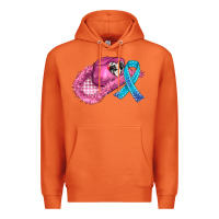 Carrot cowboy hat and cancer ribbon Premium Hoodie - AdoDesignShop