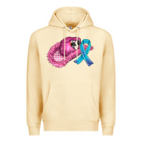 Pina Colada cowboy hat and cancer ribbon Premium Hoodie - AdoDesignShop