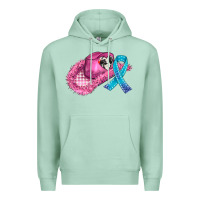 Seafoam cowboy hat and cancer ribbon Premium Hoodie - AdoDesignShop