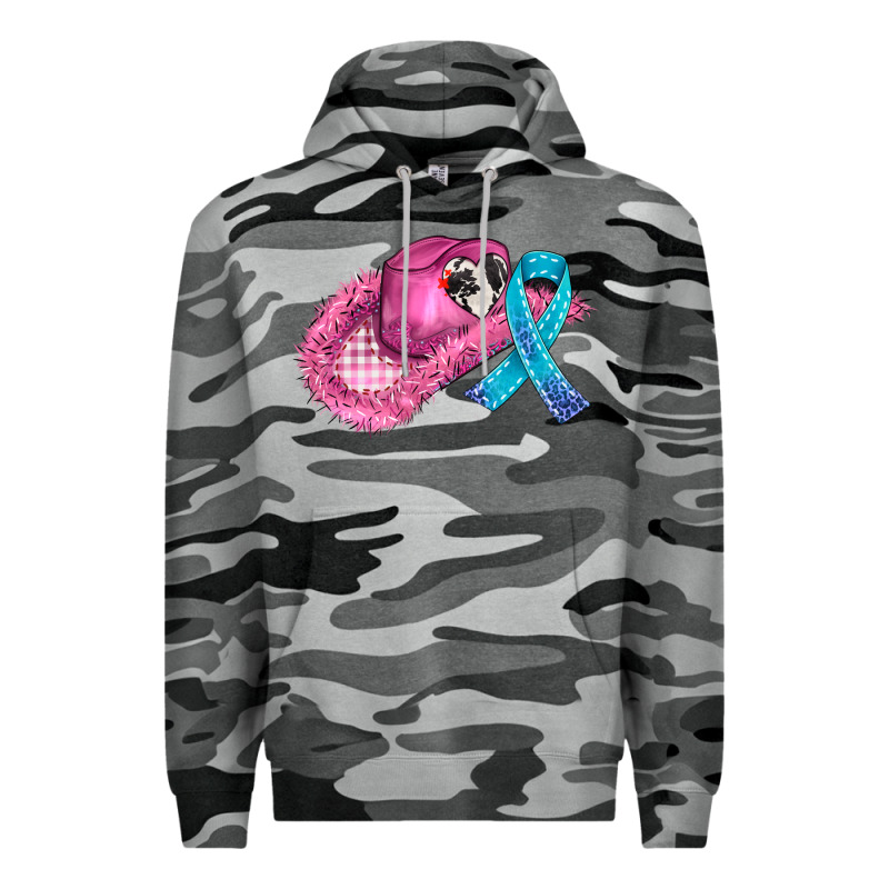 Cowboy Hat And Cancer Ribbon Premium Hoodie by AdoDesignShop | Teevron