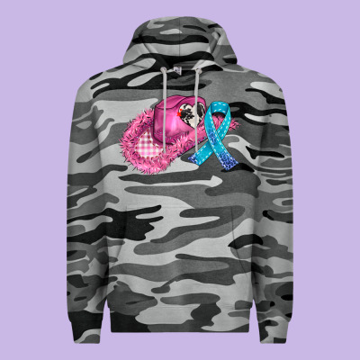Cowboy Hat And Cancer Ribbon Premium Hoodie Designed By Adodesignshop