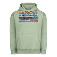 Pigment Oil Green vintage baseball Urban Hoodie - Artiststas