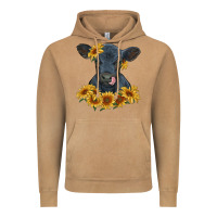 Vintage Camel black angus calf with sunflowers Vintage Hoodie - RanaPortraitStore
