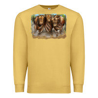Antique Gold 3 red angus bulls Premium Sweatshirt - LillyAllenDesigns