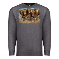 Charcoal Heather 3 red angus bulls Premium Sweatshirt - LillyAllenDesigns