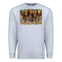Heather Grey 3 red angus bulls Premium Sweatshirt - LillyAllenDesigns