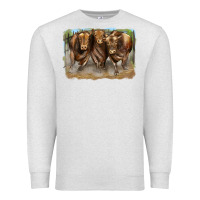 Oatmeal Heather 3 red angus bulls Premium Sweatshirt - LillyAllenDesigns