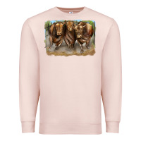 Pale Pink 3 red angus bulls Premium Sweatshirt - LillyAllenDesigns