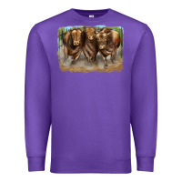 Purple 3 red angus bulls Premium Sweatshirt - LillyAllenDesigns